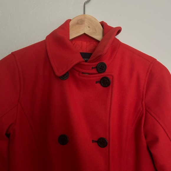 Lands’ End Red Wool Blend Pea Coat - Picture 4 of 9